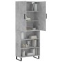 Aparador alto madera contrachapada gris hormigón 69,5x34x180 cm de vidaXL, Aparadores - Ref: Foro24-3196095, Precio: 127,44 €...
