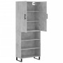 Aparador alto madera contrachapada gris hormigón 69,5x34x180 cm de vidaXL, Aparadores - Ref: Foro24-3196095, Precio: 127,44 €...