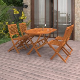 Juego de comedor de jardín 5 piezas madera maciza de acacia en Conjuntos de jardín | Comprar online en Foru.es
