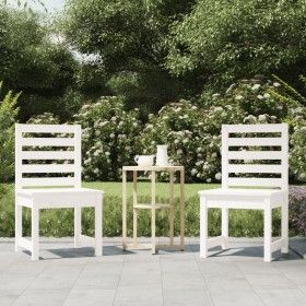 Sillas jardín 2 uds madera maciza pino blanco 50x48x91,5 cm de vidaXL, Sillas de jardín - Ref: Foro24-824026, Precio: 153,54 ...