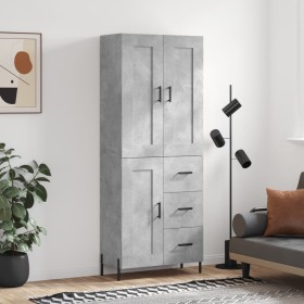 Aparador alto madera contrachapada gris hormigón 69,5x34x180 cm de vidaXL, Aparadores - Ref: Foro24-3200013, Precio: 165,85 €...