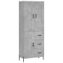 Aparador alto madera contrachapada gris hormigón 69,5x34x180 cm de vidaXL, Aparadores - Ref: Foro24-3200013, Precio: 165,85 €...