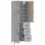 Aparador alto madera contrachapada gris hormigón 69,5x34x180 cm de vidaXL, Aparadores - Ref: Foro24-3200013, Precio: 165,85 €...