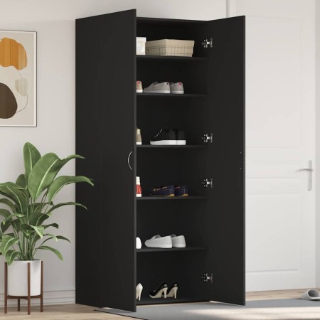 Armario para Zapatos con estante Negro 80 x 35.5 x 180 cm en Zapateros y organizadores de calzado | Comprar online en Foru.es
