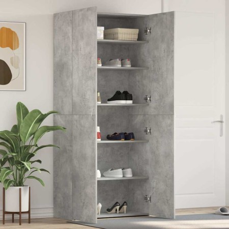 Armario para Zapatos con estante Gris 80 x 35.5 x 180 cm en Zapateros y organizadores de calzado | Comprar online en Foru.es