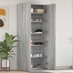 Armario para Zapatos con estante Gris 80 x 35.5 x 180 cm en Zapateros y organizadores de calzado | Comprar online en Foru.es