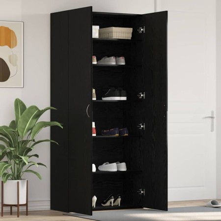 Armario para Zapatos con estante Negro 80 x 35.5 x 180 cm en Zapateros y organizadores de calzado | Comprar online en Foru.es