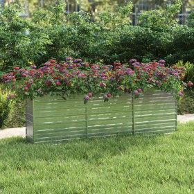 Arriate de acero galvanizado plateado 240x40x77 cm de vidaXL, Maceteros y jardineras - Ref: Foro24-316887, Precio: 76,63 €, D...
