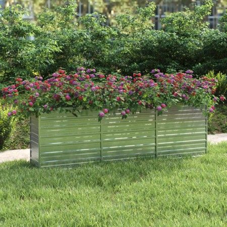 Arriate de acero galvanizado plateado 240x40x77 cm de vidaXL, Maceteros y jardineras - Ref: Foro24-316887, Precio: 76,63 €, D...