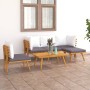 Muebles de jardín 6 piezas con cojines madera maciza de acacia en Conjuntos de jardín | Comprar online en Foru.es