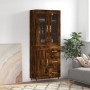 Aparador alto madera contrachapada roble ahumado 69,5x34x180 cm de vidaXL, Aparadores - Ref: Foro24-3198646, Precio: 174,19 €...