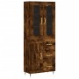 Aparador alto madera contrachapada roble ahumado 69,5x34x180 cm de vidaXL, Aparadores - Ref: Foro24-3198646, Precio: 174,19 €...