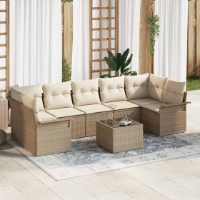 Conjunto de sofá de jardín 8 pcs Beige y Crema ratán sintético en Sofás de exterior | Comprar online en Foru.es