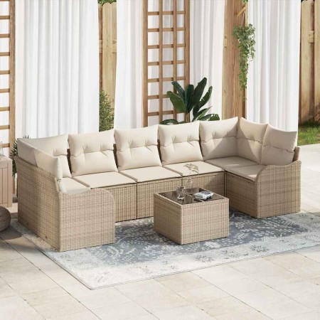 Conjunto de sofá de jardín con cojín Manual 8 pcs Beige y Crema en Sofás de exterior | Comprar online en Foru.es