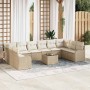 Conjunto de sofá de jardín 11 pcs Beige y ratán sintético en Sofás de exterior | Comprar online en Foru.es