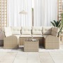 Conjunto de sofá de jardín con cojín Manual 7 pcs Beige y Crema en Sofás de exterior | Comprar online en Foru.es