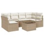 Conjunto de sofá de jardín con cojín Manual 7 pcs Beige y Crema en Sofás de exterior | Comprar online en Foru.es