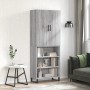 Aparador alto madera contrachapada gris sonoma 69,5x34x180 cm de vidaXL, Aparadores - Ref: Foro24-3196097, Precio: 133,50 €, ...