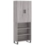Aparador alto madera contrachapada gris sonoma 69,5x34x180 cm de vidaXL, Aparadores - Ref: Foro24-3196097, Precio: 133,50 €, ...