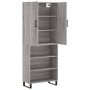 Aparador alto madera contrachapada gris sonoma 69,5x34x180 cm de vidaXL, Aparadores - Ref: Foro24-3196097, Precio: 133,50 €, ...