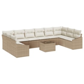 Conjunto de sofá de jardín 11 pcs Beige y Crema ratán sintético en Sofás de exterior | Comprar online en Foru.es