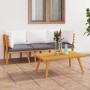 Muebles de jardín 3 piezas con cojines madera maciza de acacia en Conjuntos de jardín | Comprar online en Foru.es