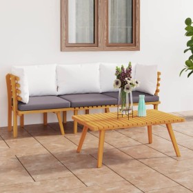 Muebles de jardín 3 piezas con cojines madera maciza de acacia en Conjuntos de jardín | Comprar online en Foru.es