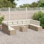 Conjunto de sofá de jardín con cojín 11 pcs Beige y Crema en Sofás de exterior | Comprar online en Foru.es