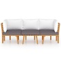 Muebles de jardín 3 piezas con cojines madera maciza de acacia en Conjuntos de jardín | Comprar online en Foru.es
