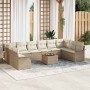 Conjunto de sofá de jardín con cojín 11 pcs Beige y Crema en Sofás de exterior | Comprar online en Foru.es