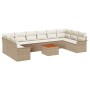 Conjunto de sofá de jardín con cojín 11 pcs Beige y Crema en Sofás de exterior | Comprar online en Foru.es