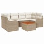 Conjunto de sofá de jardín 7 pcs Beige y blanco en Sofás de exterior | Comprar online en Foru.es