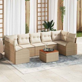 Conjunto de sofá de jardín 8 pcs Beige y blanco en Sofás de exterior | Comprar online en Foru.es