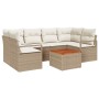 Conjunto de sofá de jardín 7 pcs Beige y blanco en Sofás de exterior | Comprar online en Foru.es