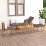 Muebles de jardín 4 piezas con cojines madera maciza de acacia en Conjuntos de jardín | Comprar online en Foru.es