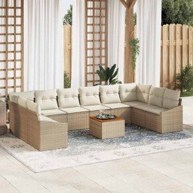 Conjunto de sofás de jardín 11 pcs Beige y Crema en Sofás de exterior | Comprar online en Foru.es