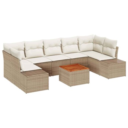 Conjunto de sofá de jardín 8 pcs Beige y blanco en Sofás de exterior | Comprar online en Foru.es