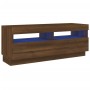 Mueble de TV con luces LED marrón roble 100x35x40 cm de vidaXL, Muebles TV - Ref: Foro24-815722, Precio: 62,23 €, Descuento: %