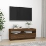 Mueble de TV con luces LED marrón roble 100x35x40 cm de vidaXL, Muebles TV - Ref: Foro24-815722, Precio: 62,23 €, Descuento: %