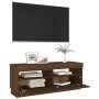 Mueble de TV con luces LED marrón roble 100x35x40 cm de vidaXL, Muebles TV - Ref: Foro24-815722, Precio: 62,23 €, Descuento: %