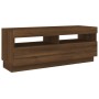 Mueble de TV con luces LED marrón roble 100x35x40 cm de vidaXL, Muebles TV - Ref: Foro24-815722, Precio: 62,23 €, Descuento: %
