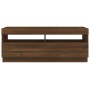 Mueble de TV con luces LED marrón roble 100x35x40 cm de vidaXL, Muebles TV - Ref: Foro24-815722, Precio: 62,23 €, Descuento: %