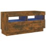 Mueble de TV con luces LED color roble ahumado 80x35x40 cm de vidaXL, Muebles TV - Ref: Foro24-815723, Precio: 53,75 €, Descu...