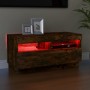Mueble de TV con luces LED color roble ahumado 80x35x40 cm de vidaXL, Muebles TV - Ref: Foro24-815723, Precio: 53,75 €, Descu...