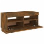 Mueble de TV con luces LED color roble ahumado 80x35x40 cm de vidaXL, Muebles TV - Ref: Foro24-815723, Precio: 53,75 €, Descu...