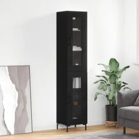 Aparador de madera contrachapada negro 34,5x34x180 cm de vidaXL, Aparadores - Ref: Foro24-3199426, Precio: 104,69 €, Descuent...
