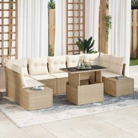 Conjunto de sofá de jardín con cojín 8 pcs Beige y Crema en Sofás de exterior | Comprar online en Foru.es