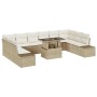 Conjunto de sofá de jardín 11 pcs Beige Poliratán en Sofás de exterior | Comprar online en Foru.es