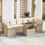 Conjunto de sofá de jardín 8 pcs Beige Poliratán en Sofás de exterior | Comprar online en Foru.es