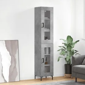 Aparador de madera contrachapada gris hormigón 34,5x34x180 cm de vidaXL, Aparadores - Ref: Foro24-3199429, Precio: 103,36 €, ...